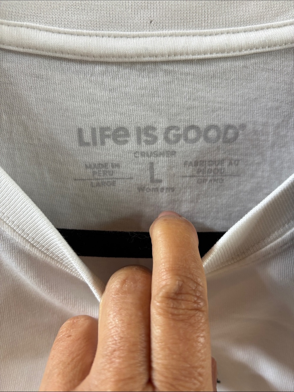 NWT Life Is Good Long Sleeve Crusher Tee Womens Large Snowflake PEACE - Picture 5 of 9